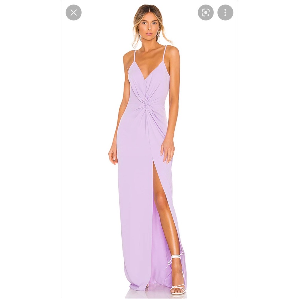 Amanda Uprichard Ellie Twist Lilac Maxi Dress